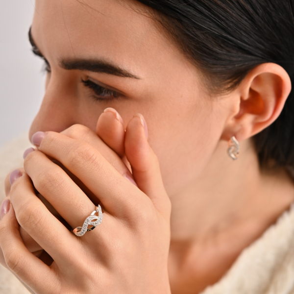 Срібний комплект з золотими напайками і фіанітами