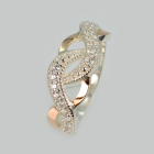 Срібна каблучка з золотими напайками і фіанітами