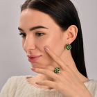 Набір срібний з золотими вставками