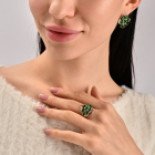 Набір срібний з золотими вставками