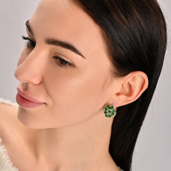 Набір срібний з золотими вставками