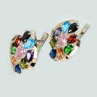 Серьги серебряные с золотыми вставками