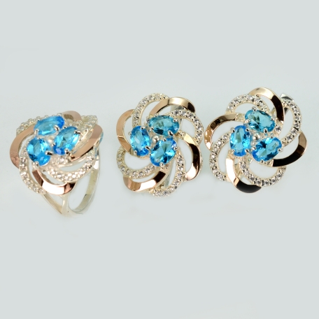 Нaбір срібний з золотими напайками(пластинами)