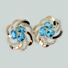 Серьги серебряные с золотыми напайками (пластинами)