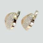 Сережки срібні з золотими вставками