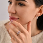 Комплект срібний з золотими вставками(пластинами)