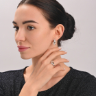 Кольцо серебряное с золотыми напайками