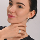 Кольцо серебряное с золотыми напайками