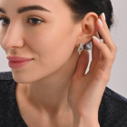 Сережки срібні з золотими напайками