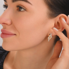 Сережки срібні з золотими напайками