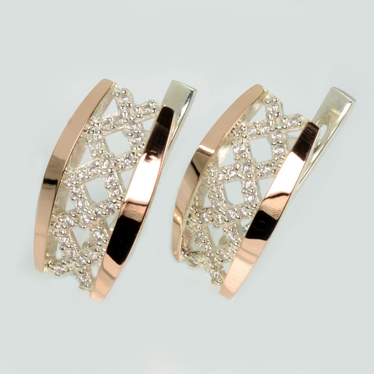 Сережки срібло з золотом