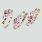 Срібний гарнітур з золотими вставками(пластинами)