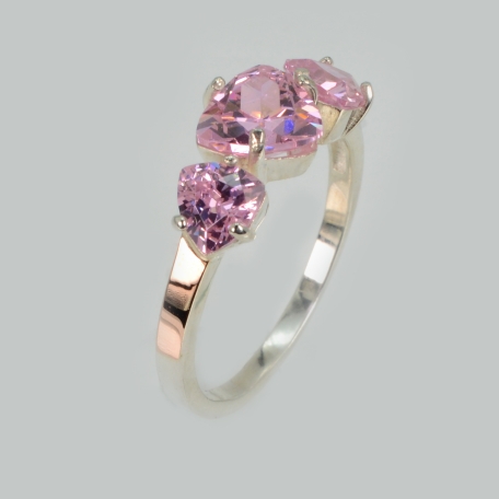 Каблучка срібна з золотими накладками (пластинами)