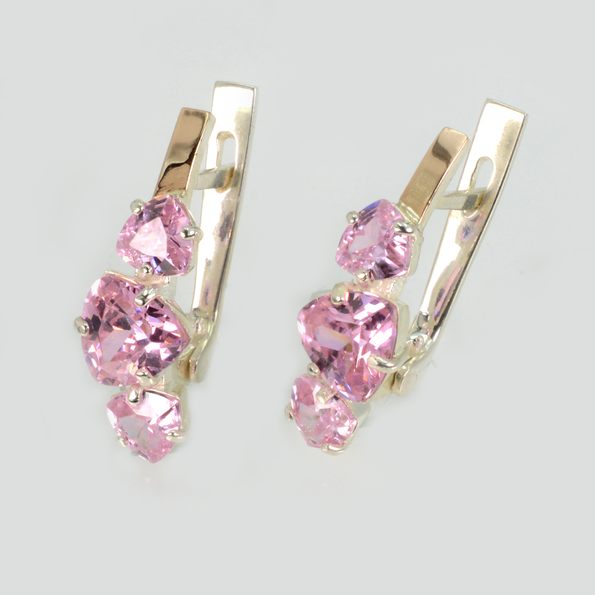 Сережки срібні з золотими накладками (пластинами)