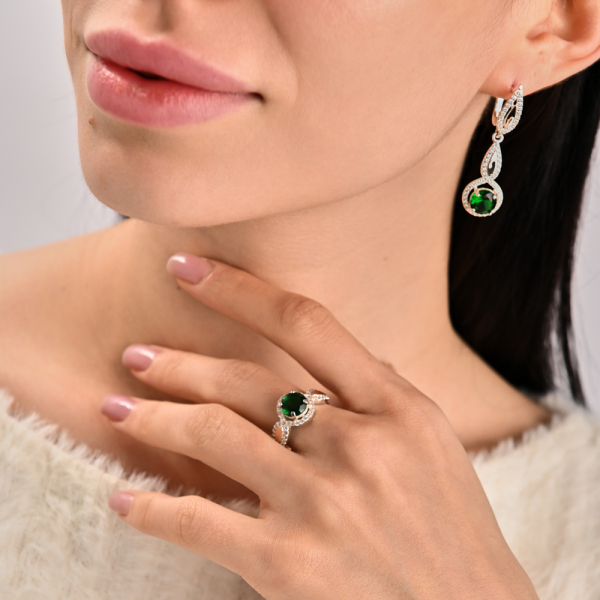 Срібна каблучка з золотими пластинками