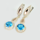 Срібні сережки з золотими пластинками