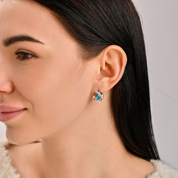 Срібні сережки з накладками золота