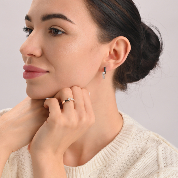 Серебряное кольцо с накладкой золота