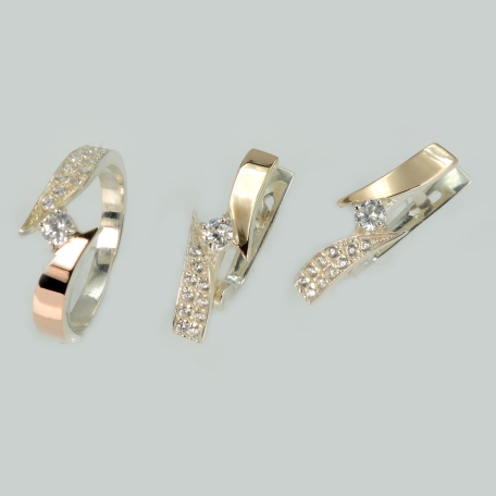 Серебряный набор с накладками золота