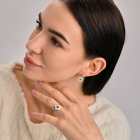 Каблучка срібна з золотими пластинами