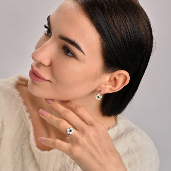 Каблучка срібна з золотими пластинами