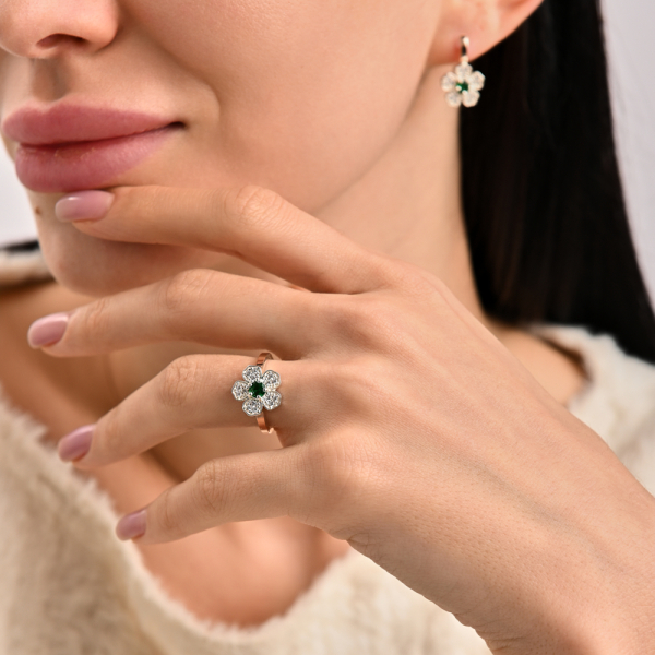 Каблучка срібна з золотими пластинами