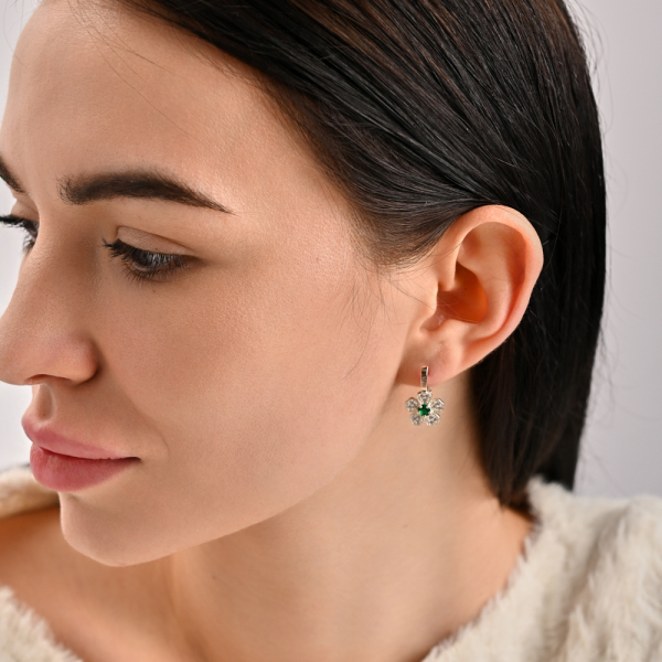 Сережки срібні з золотими пластинами