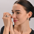 Гарнітур срібний з золотом