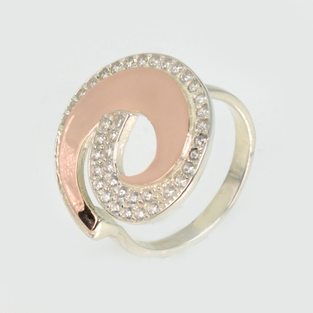 Кольцо серебряное с золотом