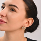 Сережки срібні з золотом