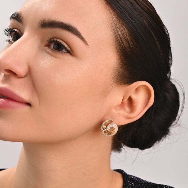 Сережки срібні з золотом