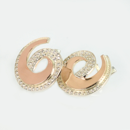 Серьги серебряные с золотом