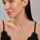 Срібна підвіска герб в фіанітах