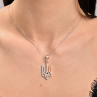 Срібна підвіска герб в фіанітах