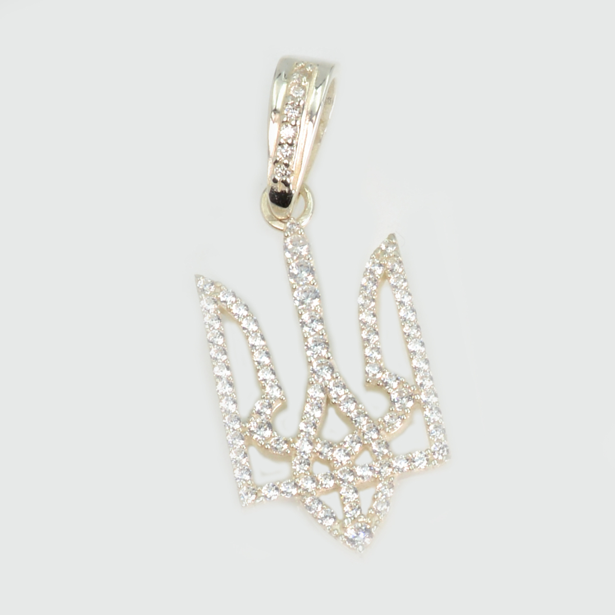 Срібна підвіска герб в фіанітах