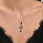 Підвіска срібна  з золотими пластинами