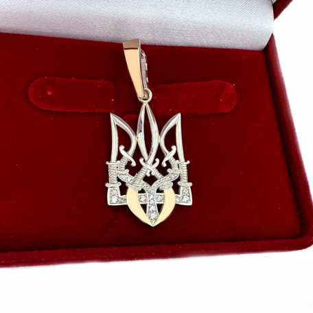 Подвеска серебряная  з золотими пластинами