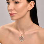 Срібна підвіска "Герб України" з золотими вставками