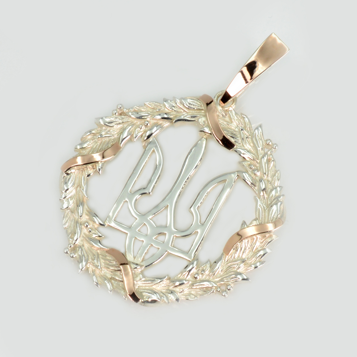 Срібна підвіска "Герб України" з золотими вставками