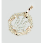 Срібна підвіска "Герб України" з золотими вставками