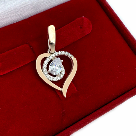 Серебряная подвеска с золотими вставками