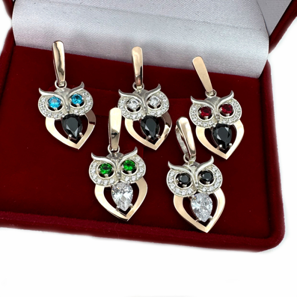 Срібна підвіска з пластинами золота