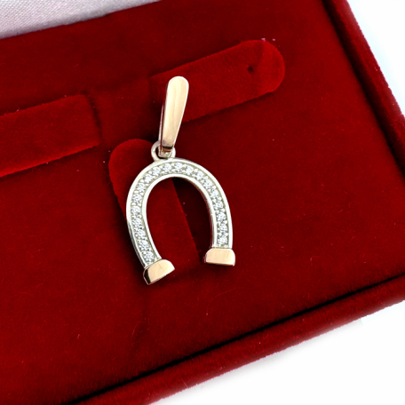 Серебряная подвеска с золотими вставками