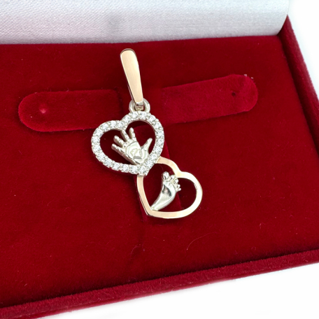 Серебряная подвеска с золотими вставками