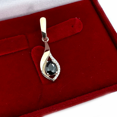 Серебряная подвеска с золотими вставками