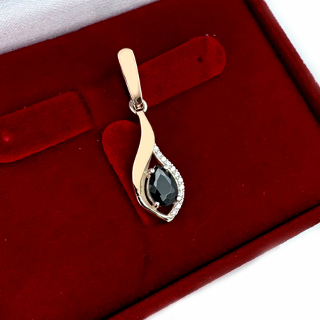 Серебряная подвеска с золотими вставками