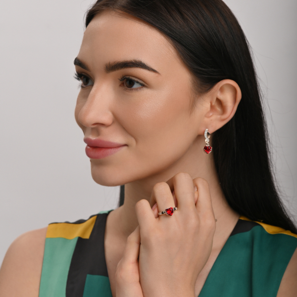 Набор серебряный сердце в руках