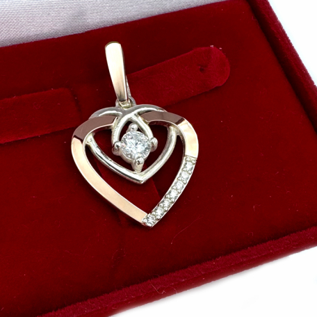 Срібна підвіска з пластинами золота