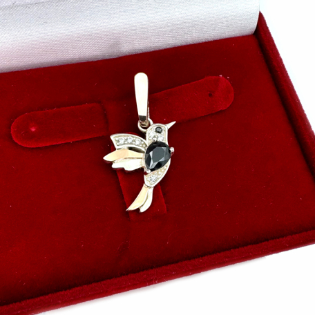 Серебряная подвеска с золотими вставками