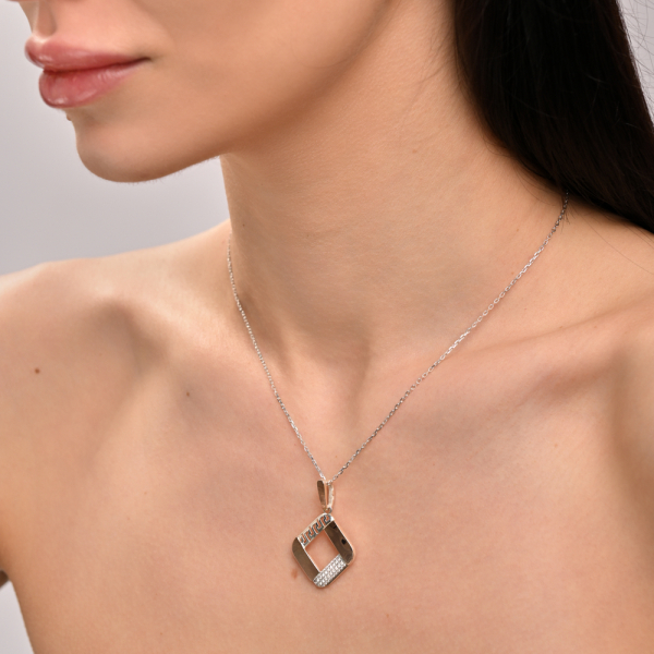 Срібна підвіска з пластинами золота